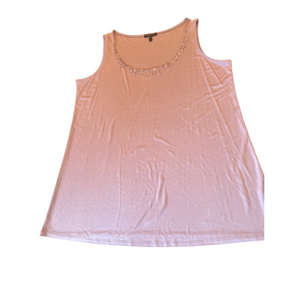 Eileen Fisher Woman Lavender Sleeveless Top With Sequin Detail Size 1X‎
